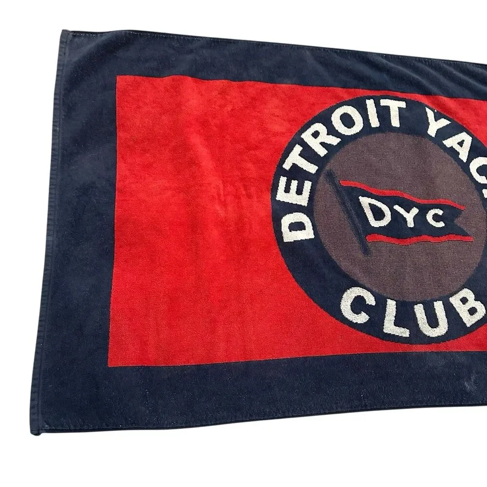 Vintage Detroit Yacht Club Beach Towel Heavy Weight 57” X 30” Made In USA